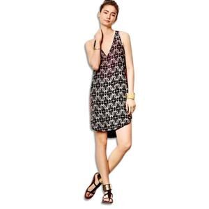 Chloe Olivers Racerback Orange Accent Geometric Sleeveless Dress M